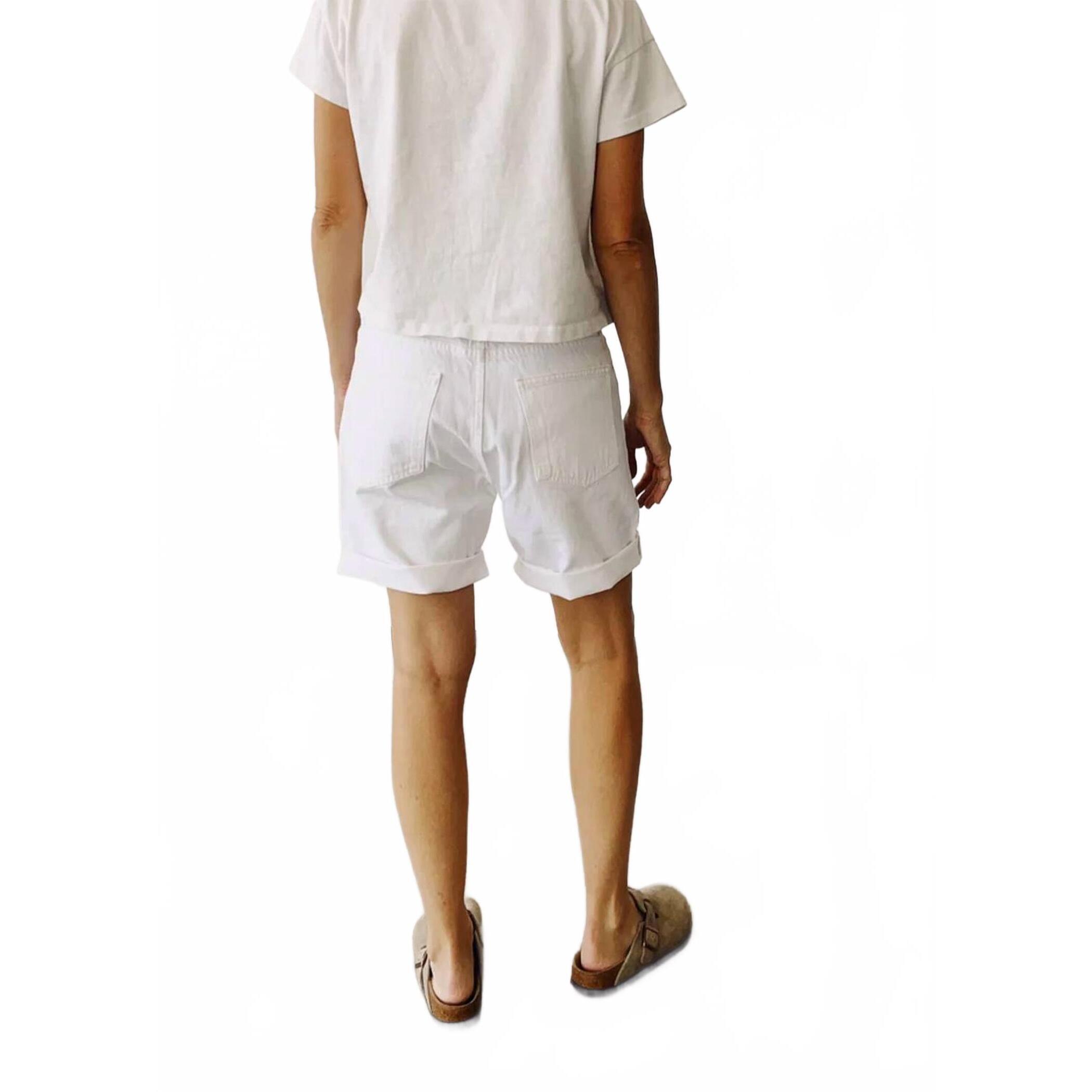New Hey Gang Loose Denim Short In White — image 2 of 2